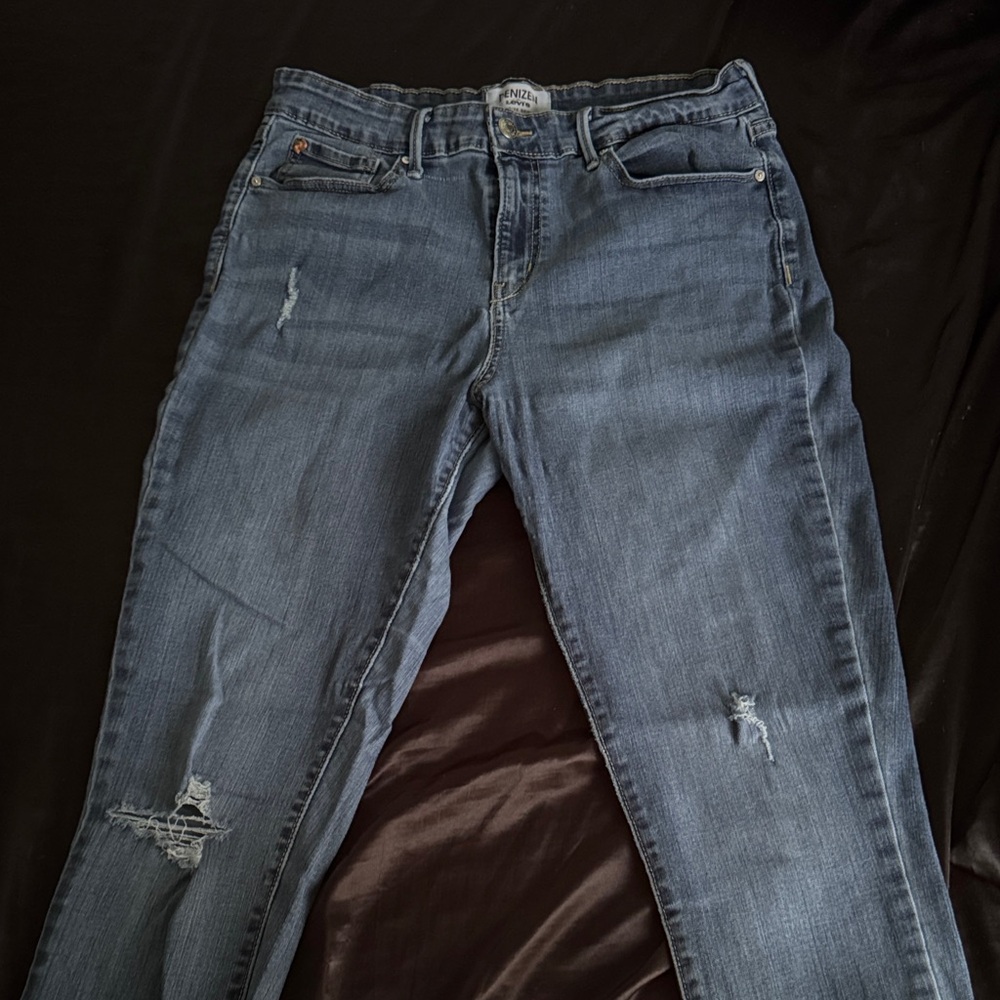 Denizen from Levi's Distressed Skinny Jeans - Blue